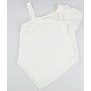bar III Womens Asymmetrical Knit Blouse, White, XX-Small - 1 of 2