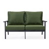 Leisuremod Walbrooke Modern Polyester Loveseat with Black Aluminum Frame and Removable Cushions - 3 of 4