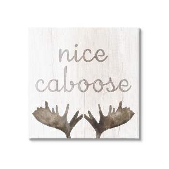 Stupell Industries Nice Caboose Bathroom Moose Antlers Gallery Wrapped Canvas Wall Art, 36 x 36