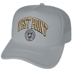 Official US Military Academy Classic Seal Foam Snapback Trucker Hat - for Men and Women, Grey, One Size - 1 of 4
