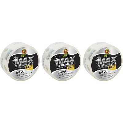 Duck Max Strength Clear Packing Tape Rolls, 1.88 Inch x 54.6 Yards Each
