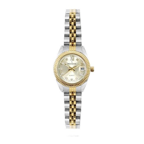 Peugeot Women's Two-Tone 25mm Fluted Bezel Steel Bracelet Watch - image 1 of 2