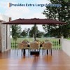 15FT Outdoor Double-Sided Large Patio Umbrella with Base, Rectangle Market Umbrella Outside Umbrellas for Poolside Lawn Backyard - 2 of 4