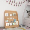 Emma and Oliver Kid's Natural Wood Book Storage Shelf with Three Storage Slats and Child-Friendly Curved Edges; Recommended for Ages 5-7 - 2 of 4