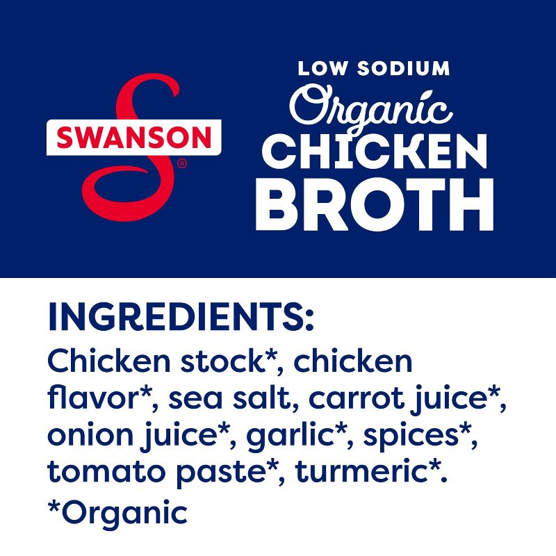 Swanson 100% Natural Gluten Free Organic Low Sodium Free Range Chicken Broth - 32 fl oz, 5 of 15