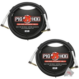 Pig Hog Tour Grade 6 ft Instrument Cable 1/4 Inch to 1/4 Inch Right Angle Connectors - PH6RR - 2 Units - 1 of 2