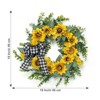 18 Inch Artificial Sunflower Wreath for Front Door, Spring Summer Wreath with Burlap Bow Sunflowers Eucalyptus Leaves for Indoor Outdoor Decor - 2 of 4
