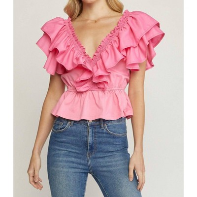 Women's Ruffled Peplum Top - entro