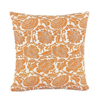 Floral Square Throw Pillow Orange - Skyline Furniture