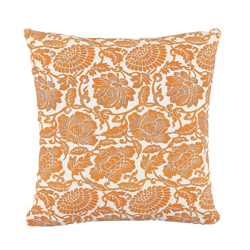 Orange floral 2025 throw pillows