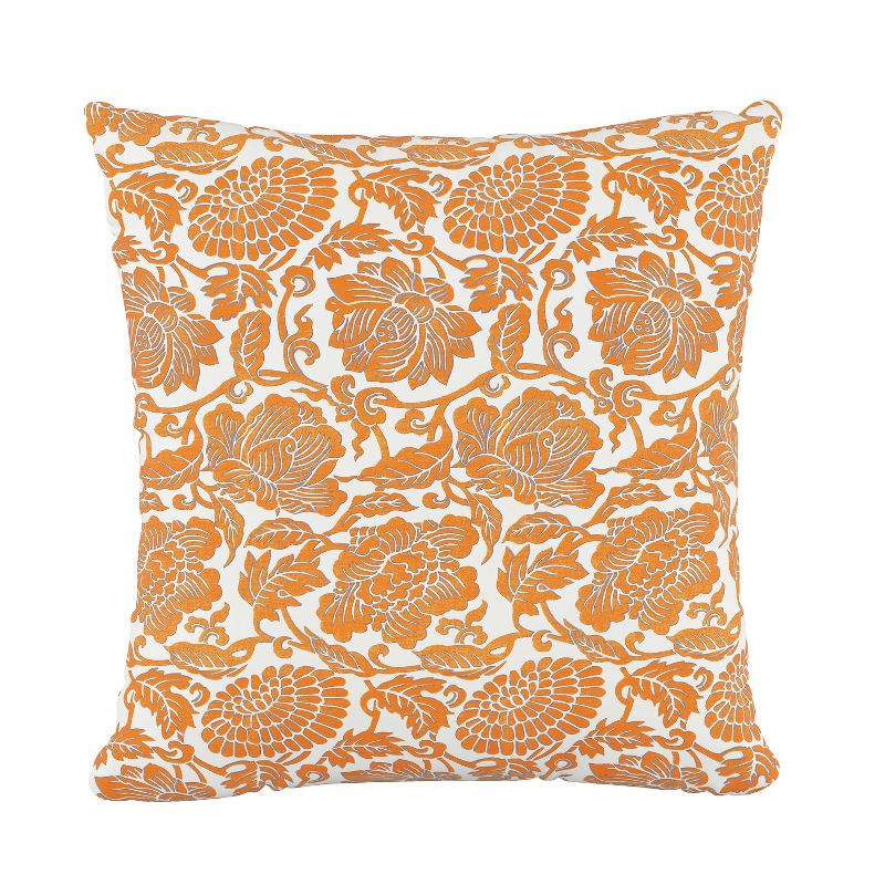 Floral Square Throw Pillow Orange - Skyline Furniture, 1 of 7