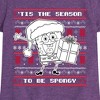 Girls' - SpongeBob SquarePants - Spongebob Xmas Sweater Fitted Short Sleeve Graphic T-Shirt - 2 of 4