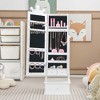 Costway Kid Freestanding Jewelry Armoire 2-in-1 Full Length Mirror Storage Drawer Pink/White - 2 of 4