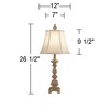 Regency Hill Elize Traditional Table Lamps 26 1/2" High Set of 2 Whitewashed Candlestick Beige Bell Shade for Bedroom Living Room Nightstand Office - 4 of 4