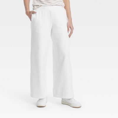 Women's High-rise Wide Leg Sweatpants - Universal Thread™ White Xl : Target