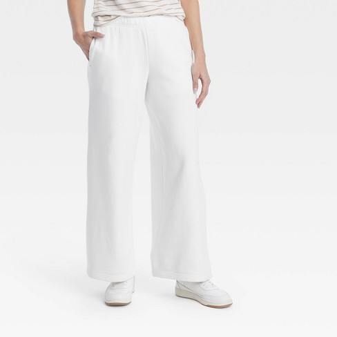 Women's High-rise Wide Leg Sweatpants - Universal Thread™ White Xl