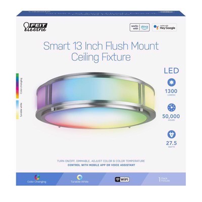 Feit Electric Flush Mount Ceiling Light, Nickel