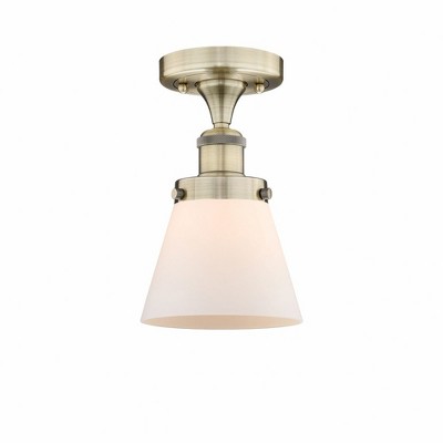 Cone - 1 Light Semi-Flush Mount In Industrial Style-8.25 Inches Tall and 6.5 Inches Wide