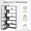 71"H 7-Tier Bookcase Home Office Bookshelf Display Rack L-Shaped Corner Bookcase with Open Storage Shelves and Metal Frame-ModernLuxe - 3 of 4