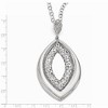 Black Bow Jewelry Polished and Floral Marquise Shaped Necklace in Sterling Silver, 18 in - 3 of 4