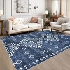 Machine Washable Low Pile Rug - Non-Slip Vintage Geometric Design for Living Room, Bedroom, Dining Room - 2 of 4