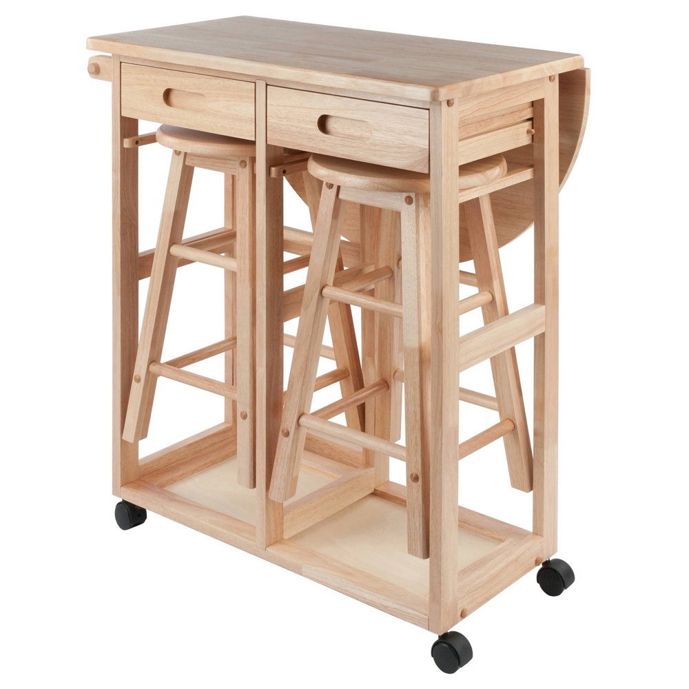 Photos - Dining Table 3pc Burnett Space Saver Set Beech - Winsome
