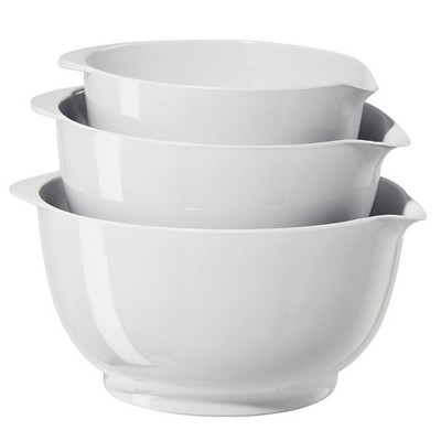 Oggi White Melamine 3 Piece Mixing Bowl Set