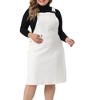 Women's Plus Size Overall Distressed Racerback with Pockets Denim Jumpers Dress - Agnes Orinda - 2 of 4