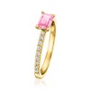 RS Pure by Ross-Simons 0.70 Carat Lab-Grown Pink Sapphire Ring With .20 ct. t.w. Lab-Grown Diamonds in 18kt Gold Vermeil - 3 of 4