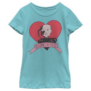 Girl's Star Trek: The Next Generation Valentine's Cartoon Borg Picard Heart Resistance Is Futile T-Shirt - 1 of 4