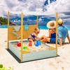Costway Kids Sandbox with Sand Wall Detachable Canopy Bottom Liner Water Bucket Outdoor - 2 of 4