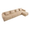 Modular 4-Seater L-Shaped Sectional Sofa, Cloud Couch, 1 Ottoman - 4 of 4