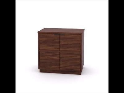 Spiced Mahogany 2-Door Office Storage Cabinet with Adjustable Shelves