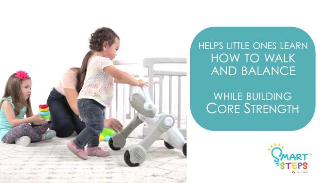 Smart Steps by Baby Trend Buddy Bot 2-in-1 Push Walker Stem Learning Toy, 2 of 14, play video