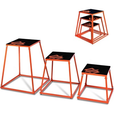 SQUATZ 3 Pcs Plyometric Platform Box - Black  & Orange