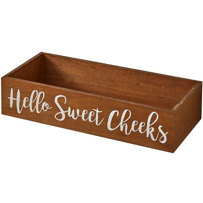 Lakeside Toilet Tank Topper Tray - Hello Sweet Cheeks - Novelty Bathroom Decor