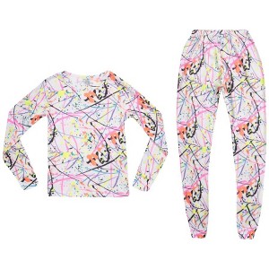 Just Love Girls Tie Dye Two Piece Thermal Underwear Set - 1 of 3