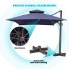 Pellebant 10FTx 12.5FT Patio Cantilever Umbrella with Base Double Top UV30+ High-strength Aluminum Pole with 360°Rotation 5 Heights Adjustable - 4 of 4