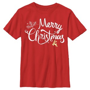 Boy's Lost Gods Merry Christmas Reindeer T-Shirt - 1 of 4