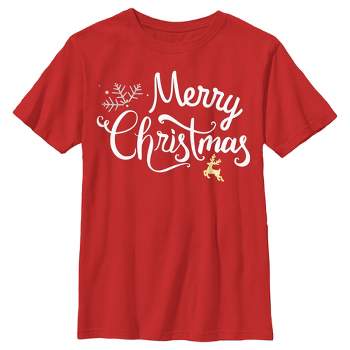 Boy's Lost Gods Merry Christmas Reindeer T-Shirt