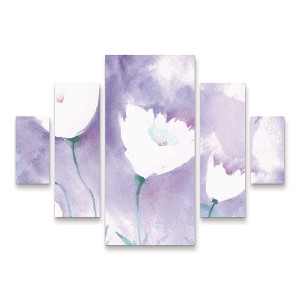 Trademark Fine Art -Sheila Golden White Poppy #1  Panel Set Art - 1 of 3