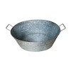 Embossed Design Oval Shape Galvanized Steel Tub With Side Handles Lightweight Storage Tub For Beverages Beer Bottles Planters Decor - 2 of 4