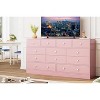12 Drawer Dresser for Bedroom, 61 Inch Wood Dresser with Power Outlet, Wide Chest of Drawers for Living Room, Hallway - 4 of 4