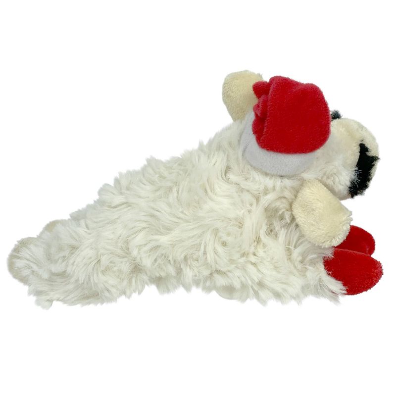 Multipet 6&#34; Christmas Lamb Chop with Santa Hat Dog Toy, 5 of 6