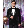 INSPIRE CHIC Men's Slim Fit One Button Shawl Lapel Wedding Tuxedo Velvet Blazer - 2 of 4