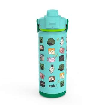 Zak Designs Minecraft Water Bottle for Travel and At Home, 19 oz Vacuum  Insulated Stainless Steel with Locking Spout Cover, Built-In Carrying Loop