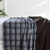 Tribeca Living Plaid Cotton Acrylic Reversible Blanket Dune - 2 of 4