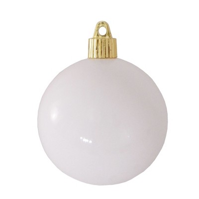 Christmas by Krebs 8ct Pure White Shatterproof Shiny Christmas Ball Ornaments 3.25" (80mm)