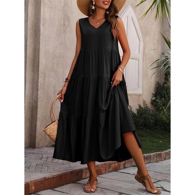 chinese dress ladies Ruffle Maxi Dress, Tulum Beach Dress, Long Dresses main image 1