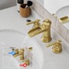 Bathroom Faucets for Sink 3 Hole Nickel Gold 8 inch Widespread Bathroom Sink Faucet with Pop Up Drain Double Lever Handle Faucet - 4 of 4